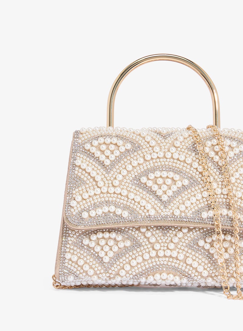 جلاموروس حقيبة يد علوية مزينة باللؤلؤ - Image 3